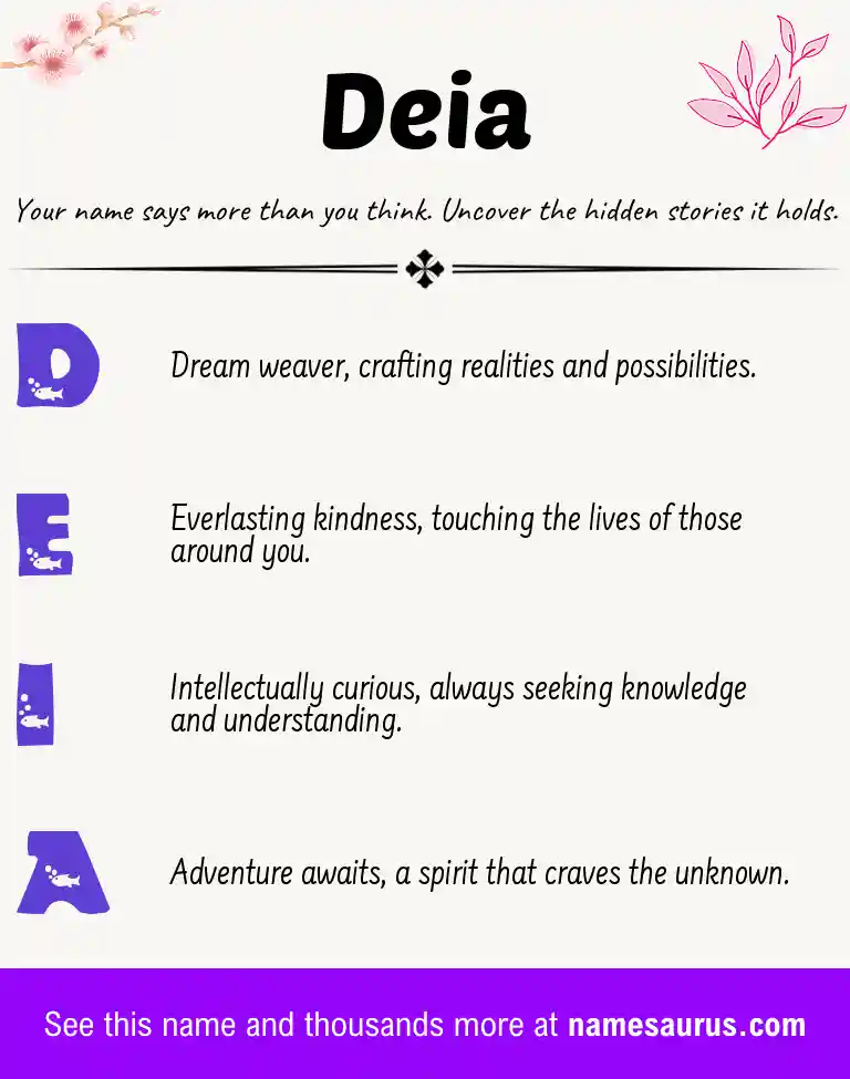 Acrostic poem about Deia.