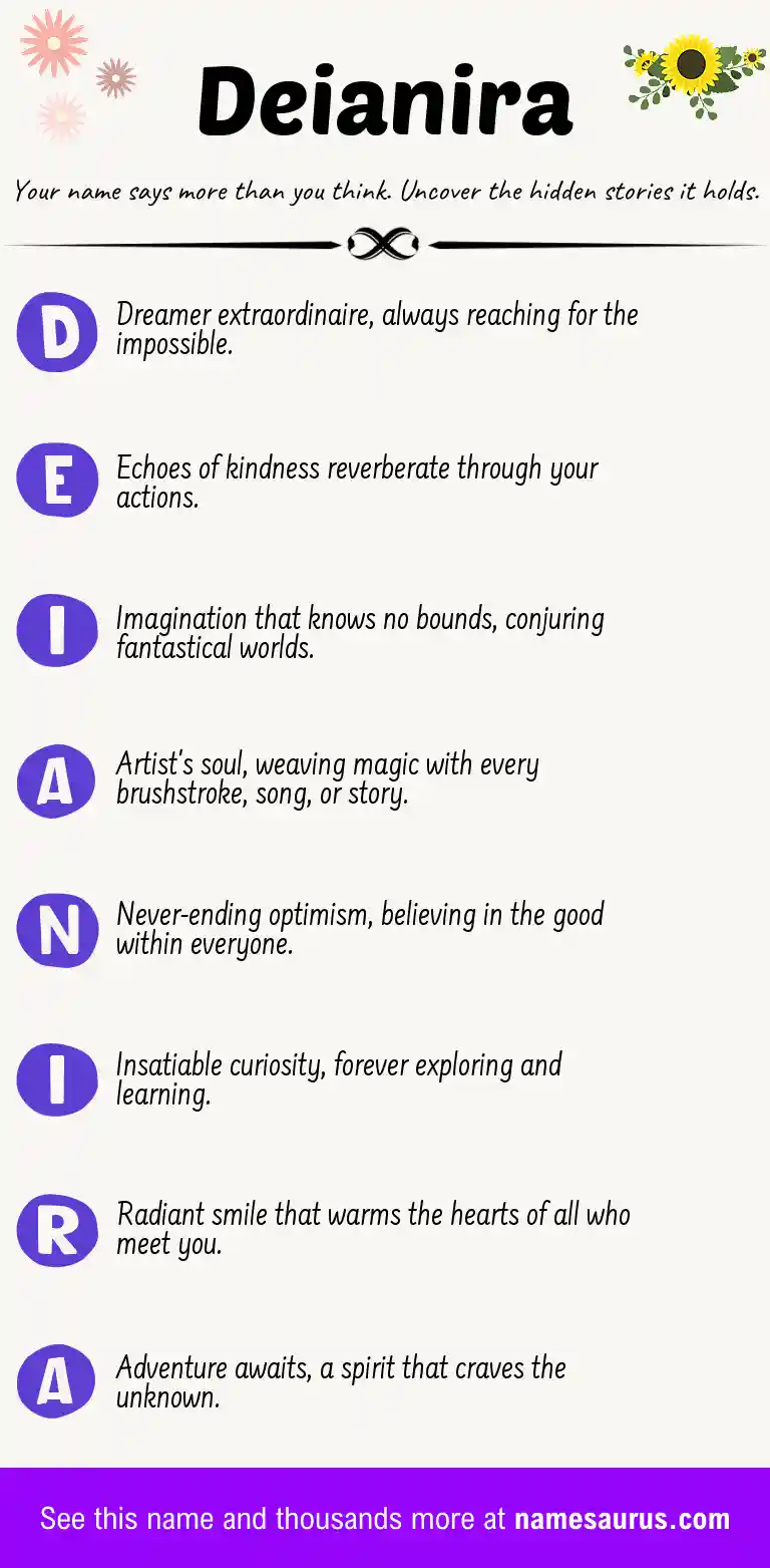 Acrostic poem about Deianira.