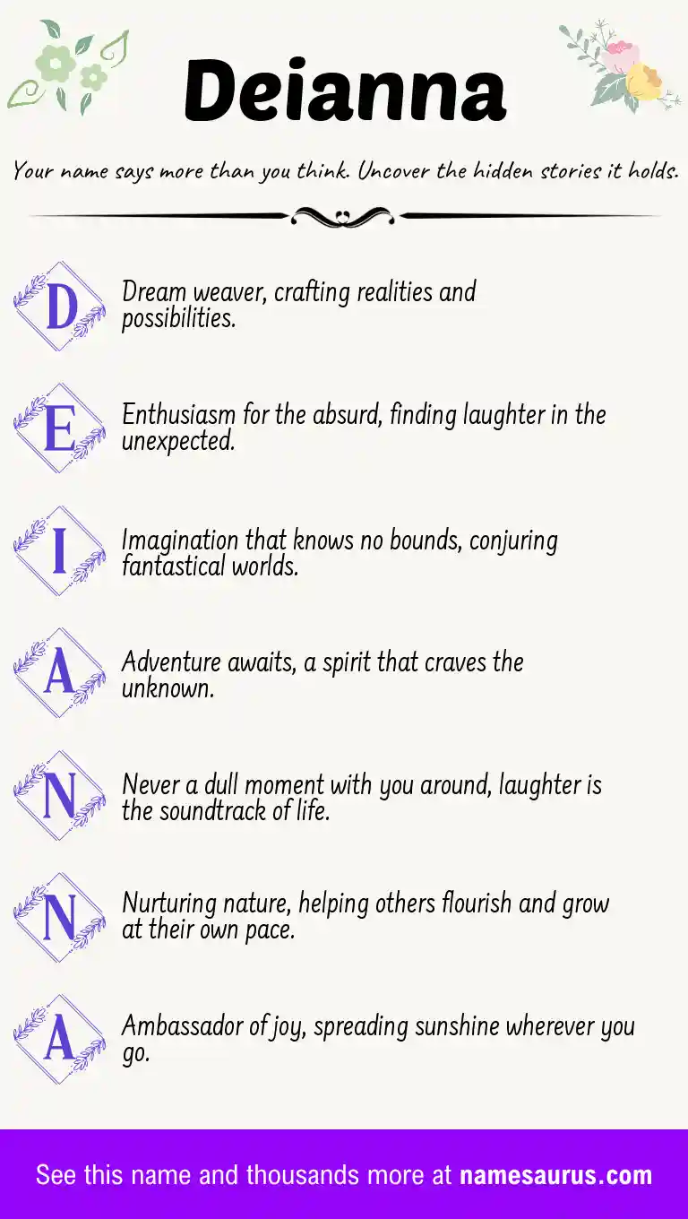 Acrostic poem about Deianna.