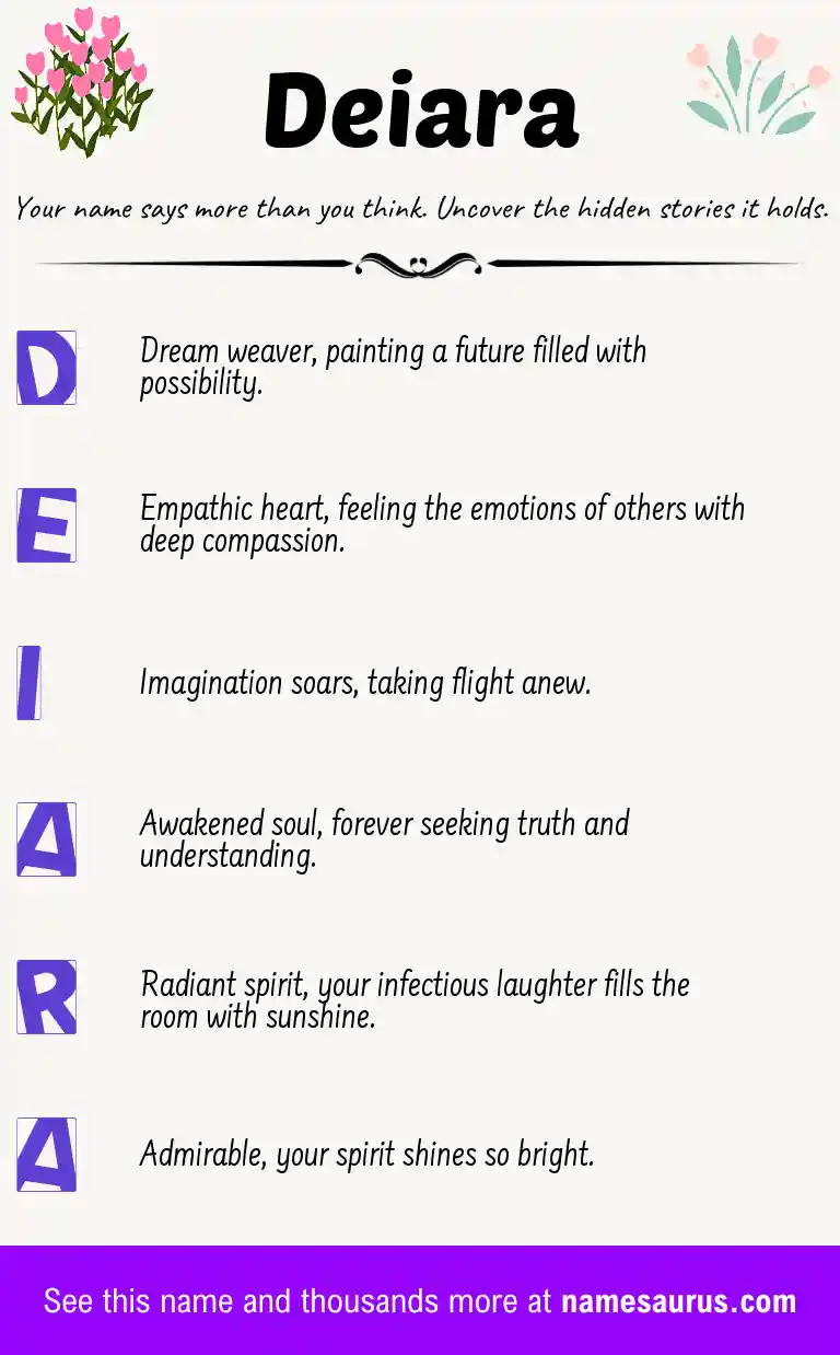 Acrostic poem about Deiara.