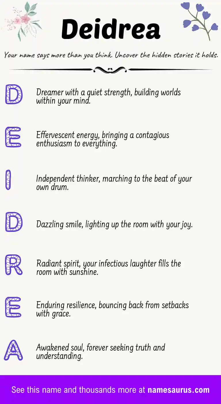 Acrostic poem about Deidrea.