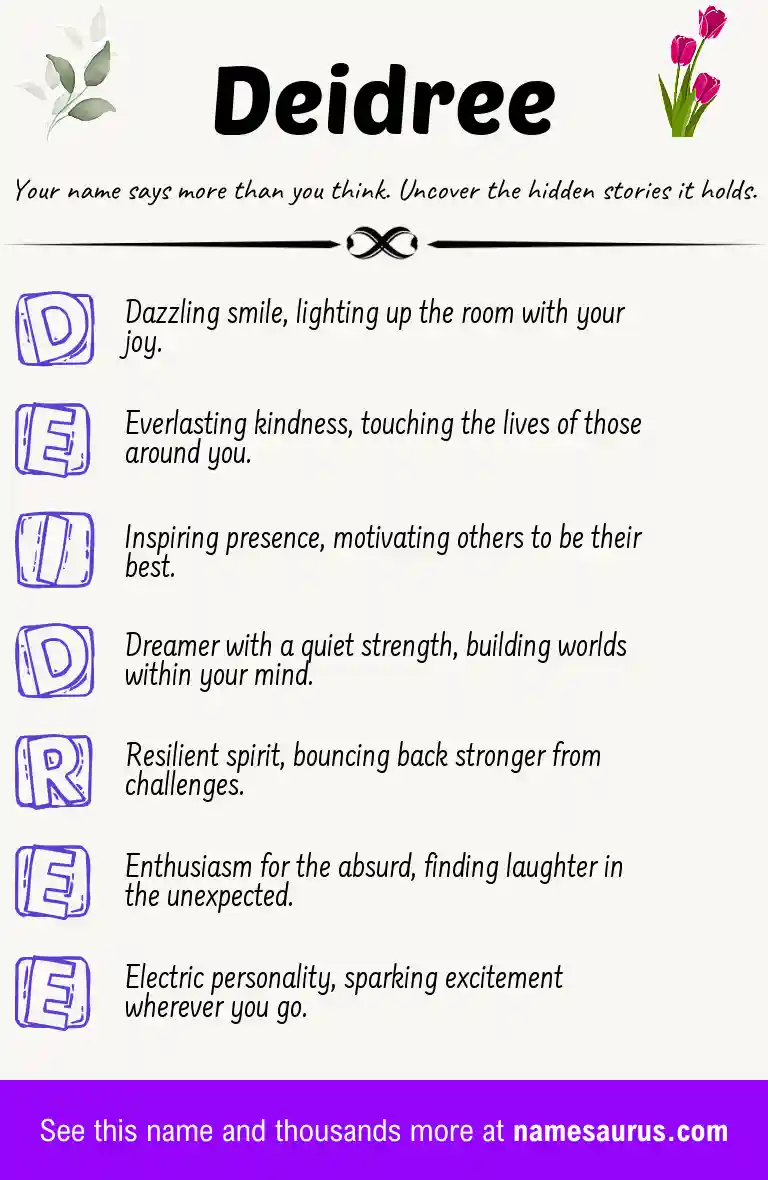Acrostic poem about Deidree.