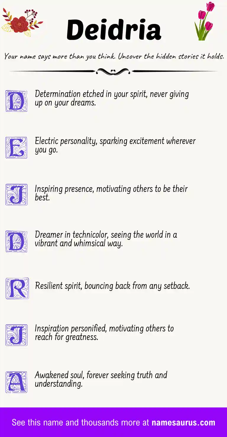 Acrostic poem about Deidria.