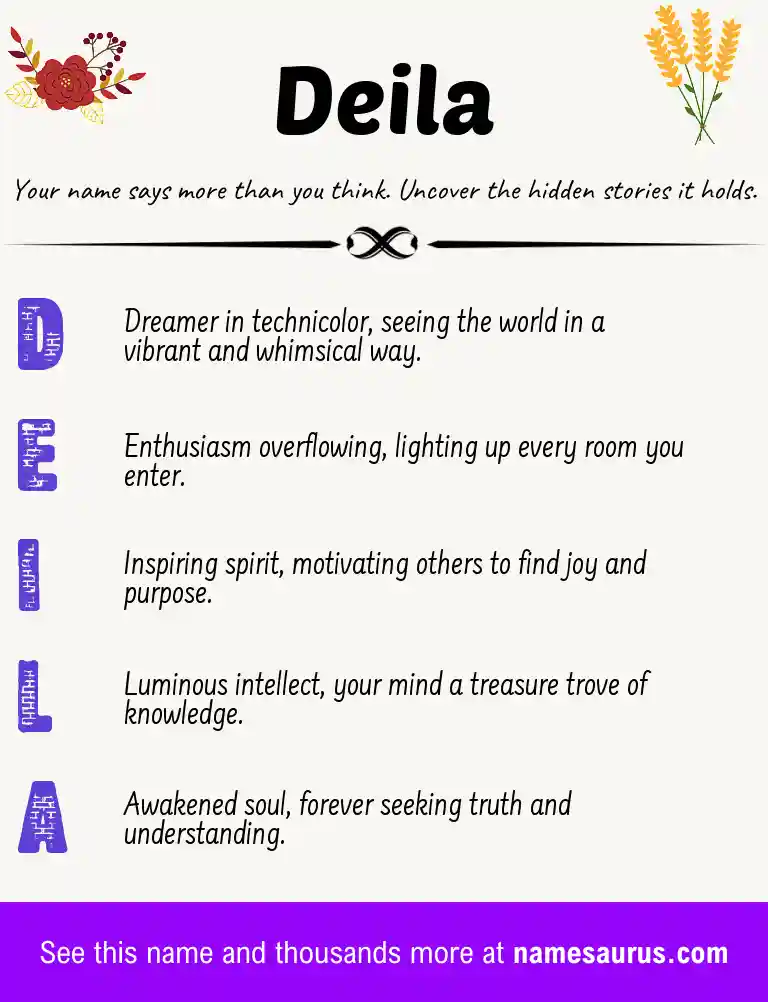Acrostic poem about Deila.