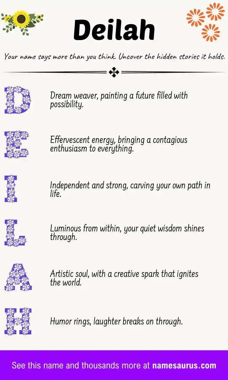 Acrostic poem about Deilah.