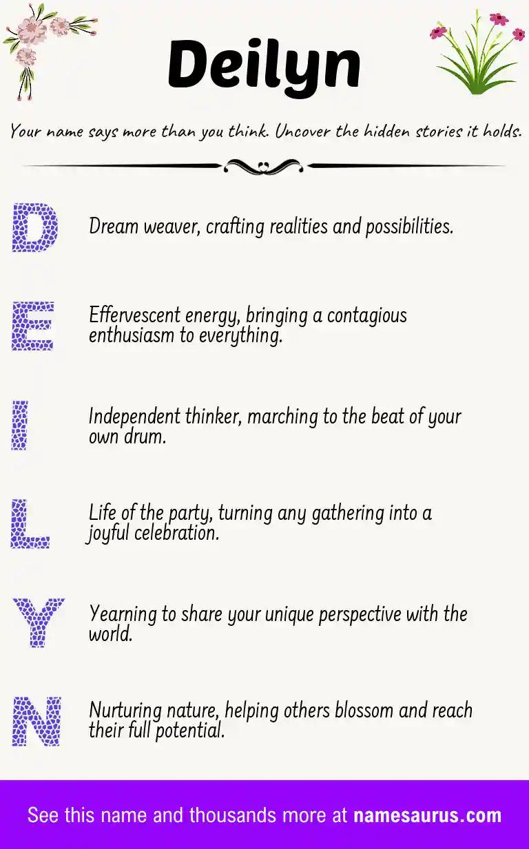 Acrostic poem about Deilyn.