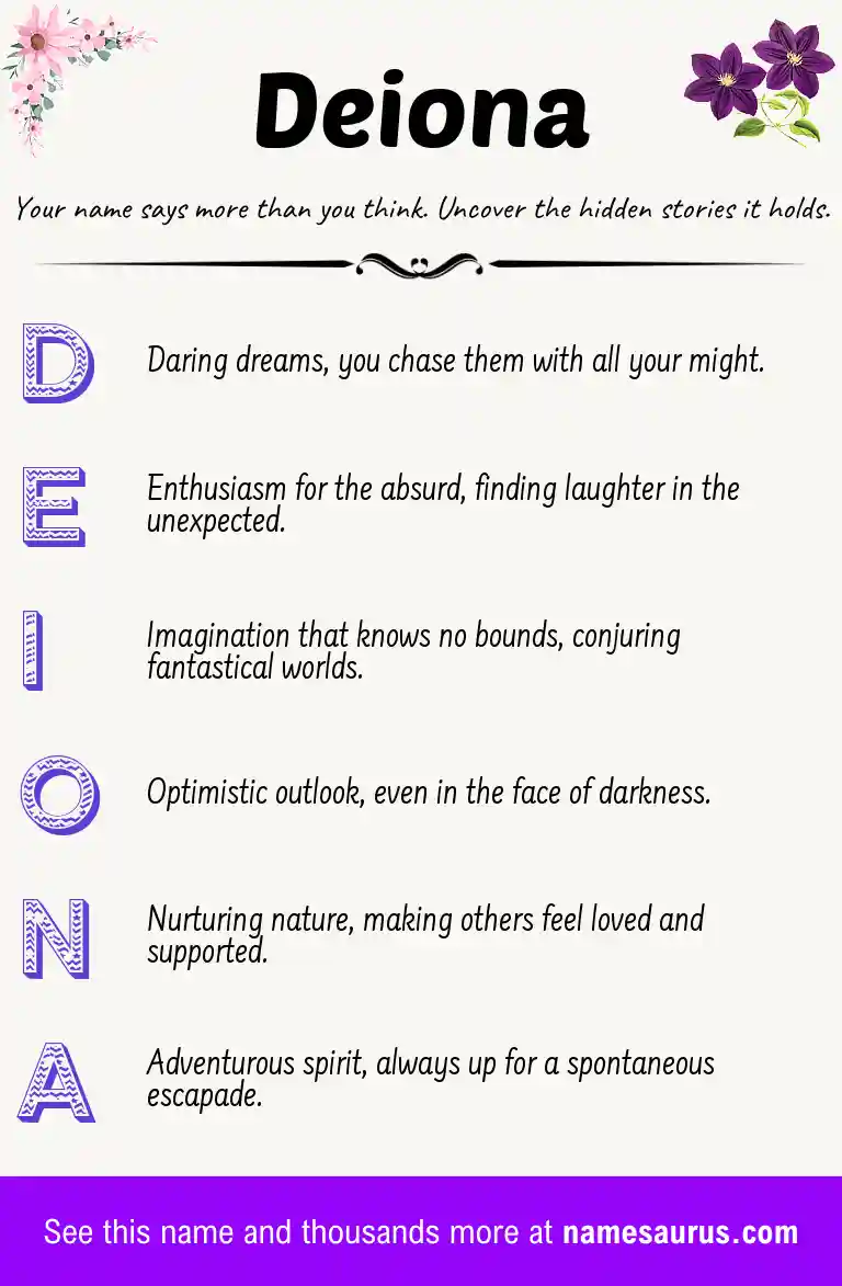 Acrostic poem about Deiona.