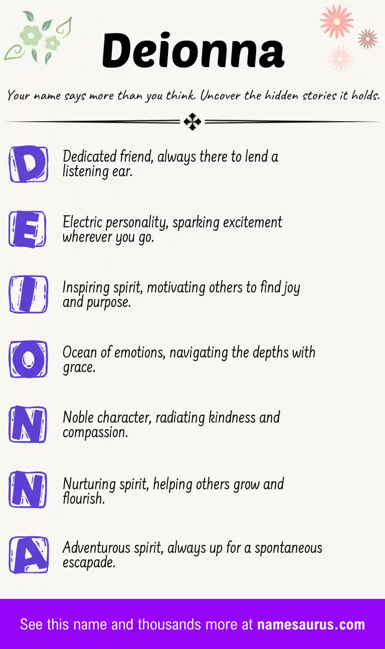 Acrostic poem about Deionna.