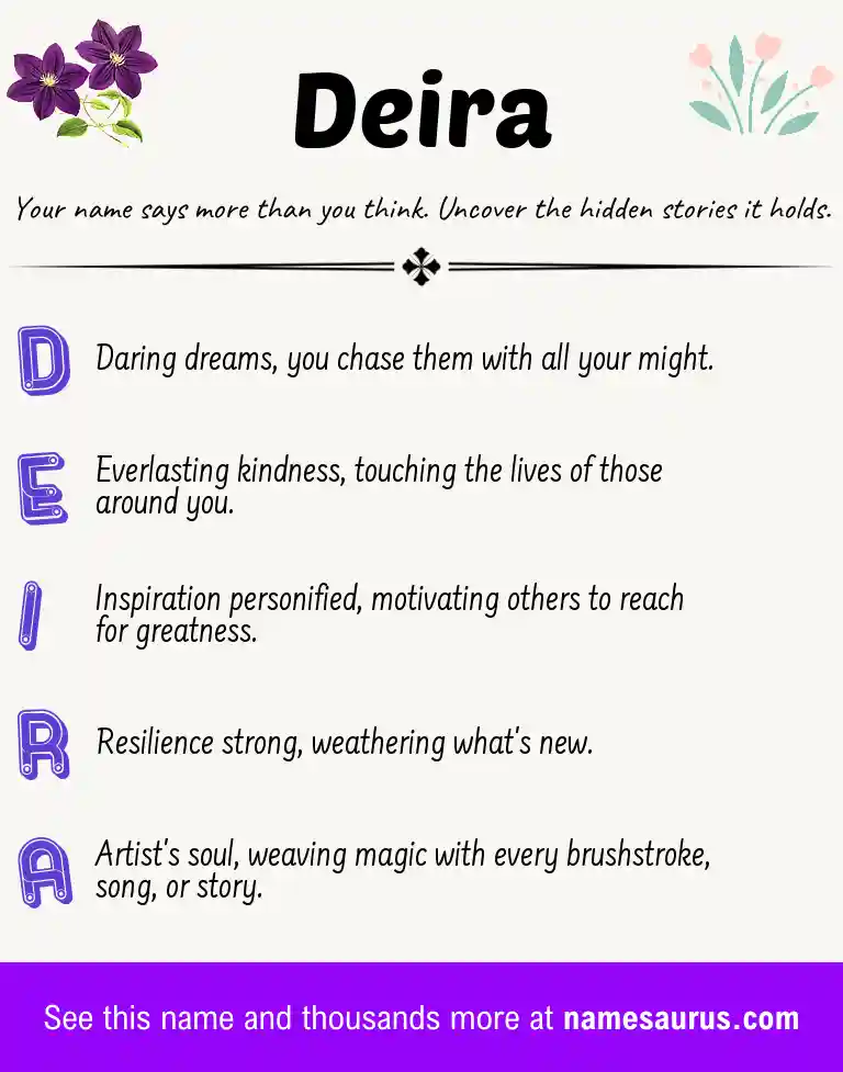 Acrostic poem about Deira.
