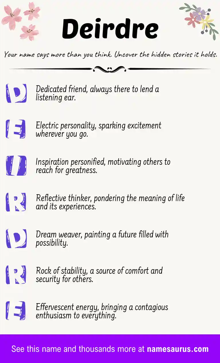 Acrostic poem about Deirdre.