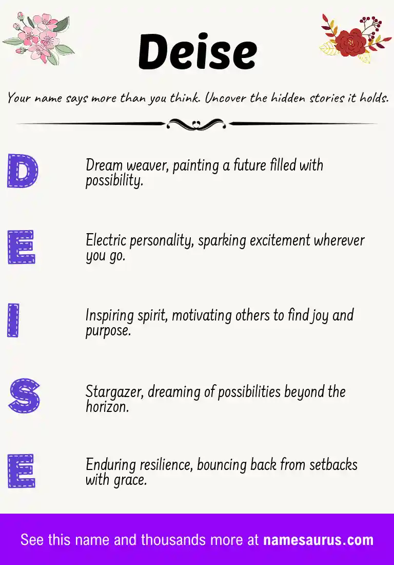 Acrostic poem about Deise.