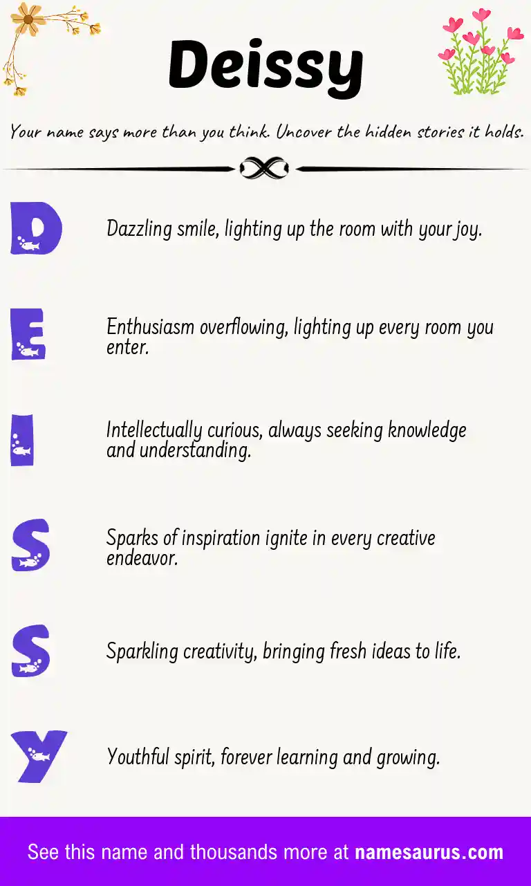 Acrostic poem about Deissy.