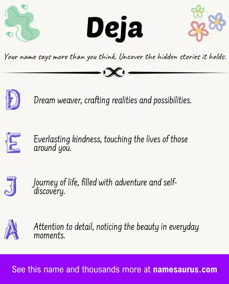 Acrostic poem about Deja.