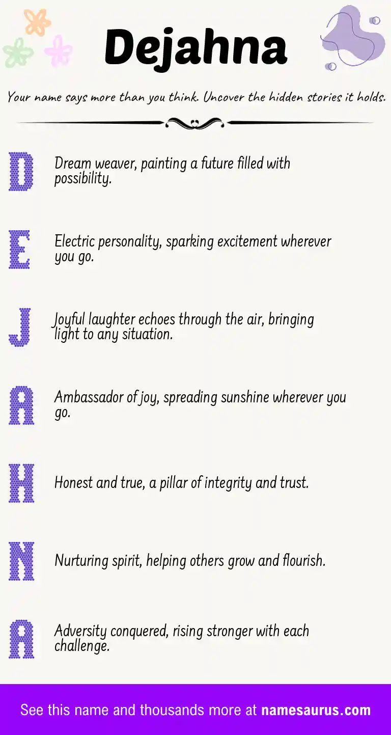 Acrostic poem about Dejahna.