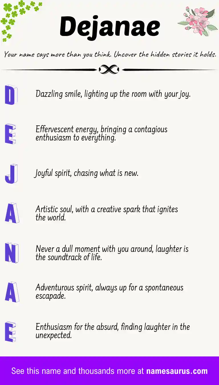Acrostic poem about Dejanae.