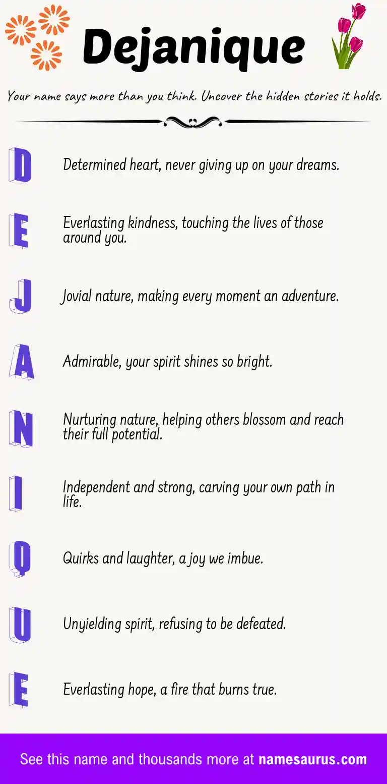 Acrostic poem about Dejanique.