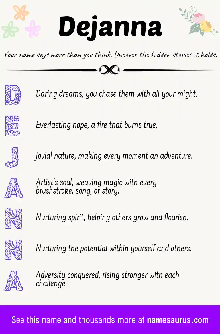 Acrostic poem about Dejanna.