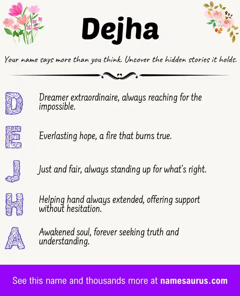 Acrostic poem about Dejha.
