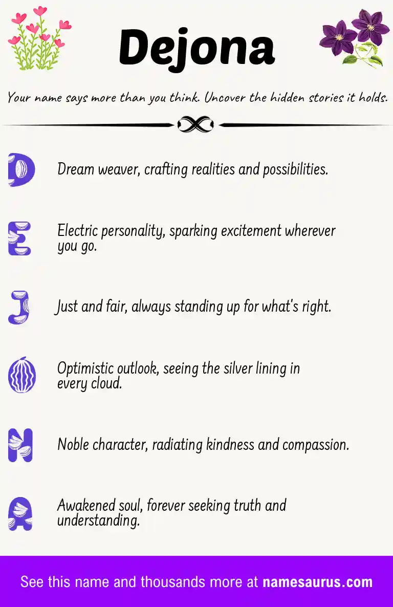Acrostic poem about Dejona.