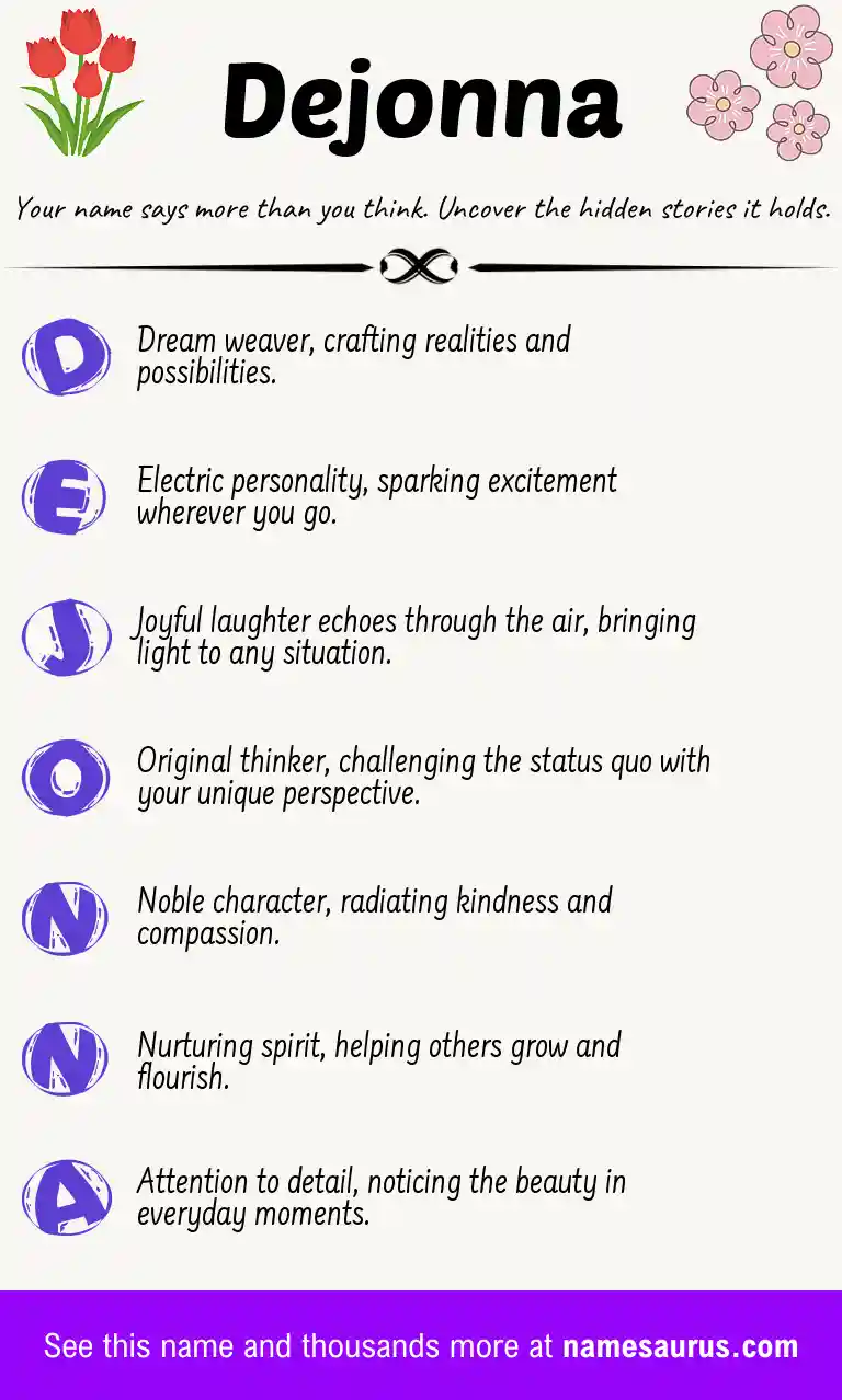 Acrostic poem about Dejonna.