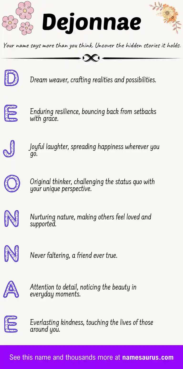 Acrostic poem about Dejonnae.