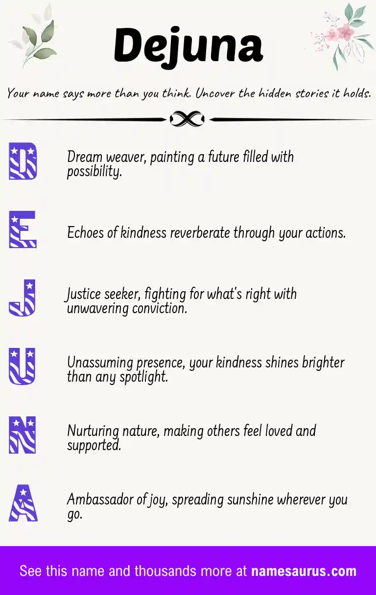 Acrostic poem about Dejuna.