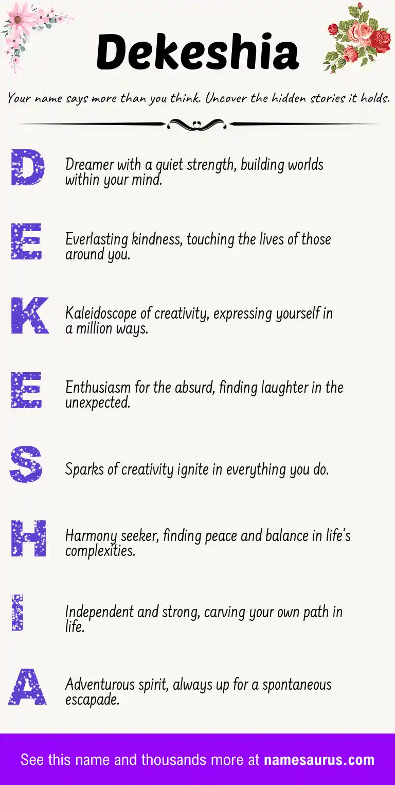 Acrostic poem about Dekeshia.
