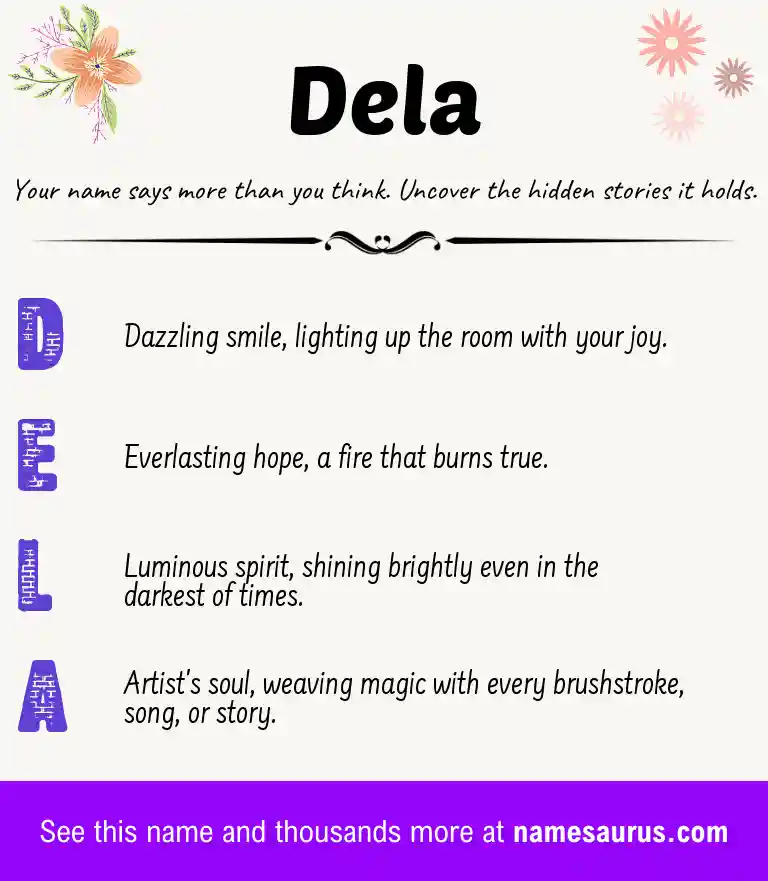 Acrostic poem about Dela.