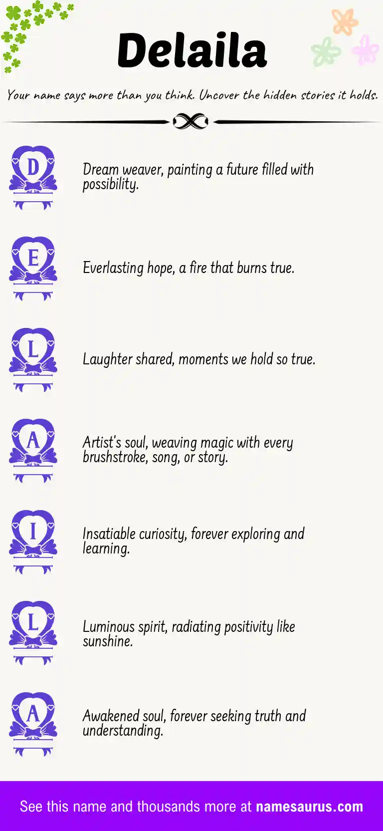 Acrostic poem about Delaila.