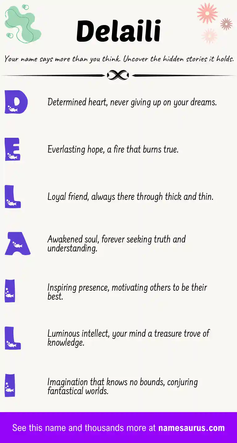Acrostic poem about Delaili.