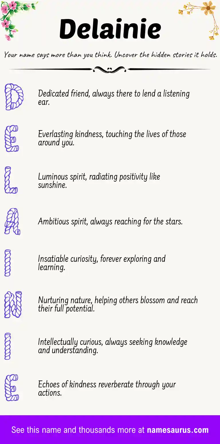 Acrostic poem about Delainie.