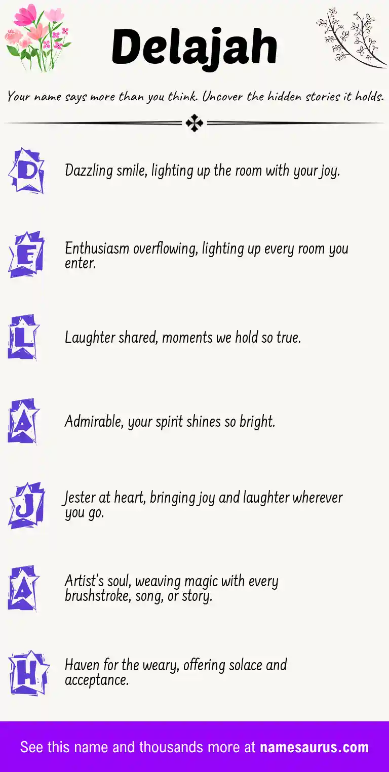 Acrostic poem about Delajah.