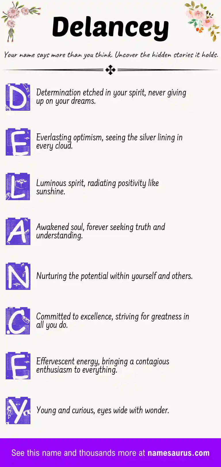 Acrostic poem about Delancey.