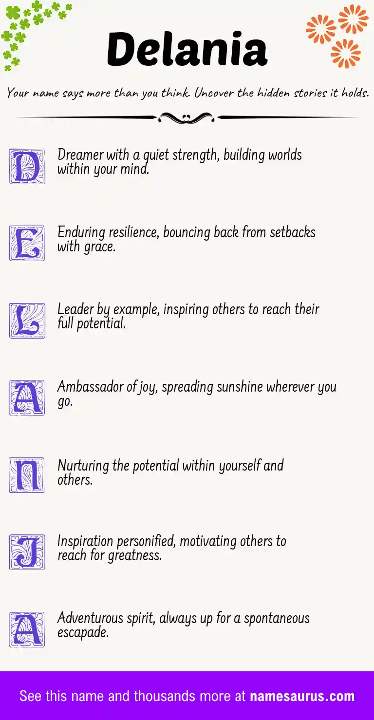 Acrostic poem about Delania.