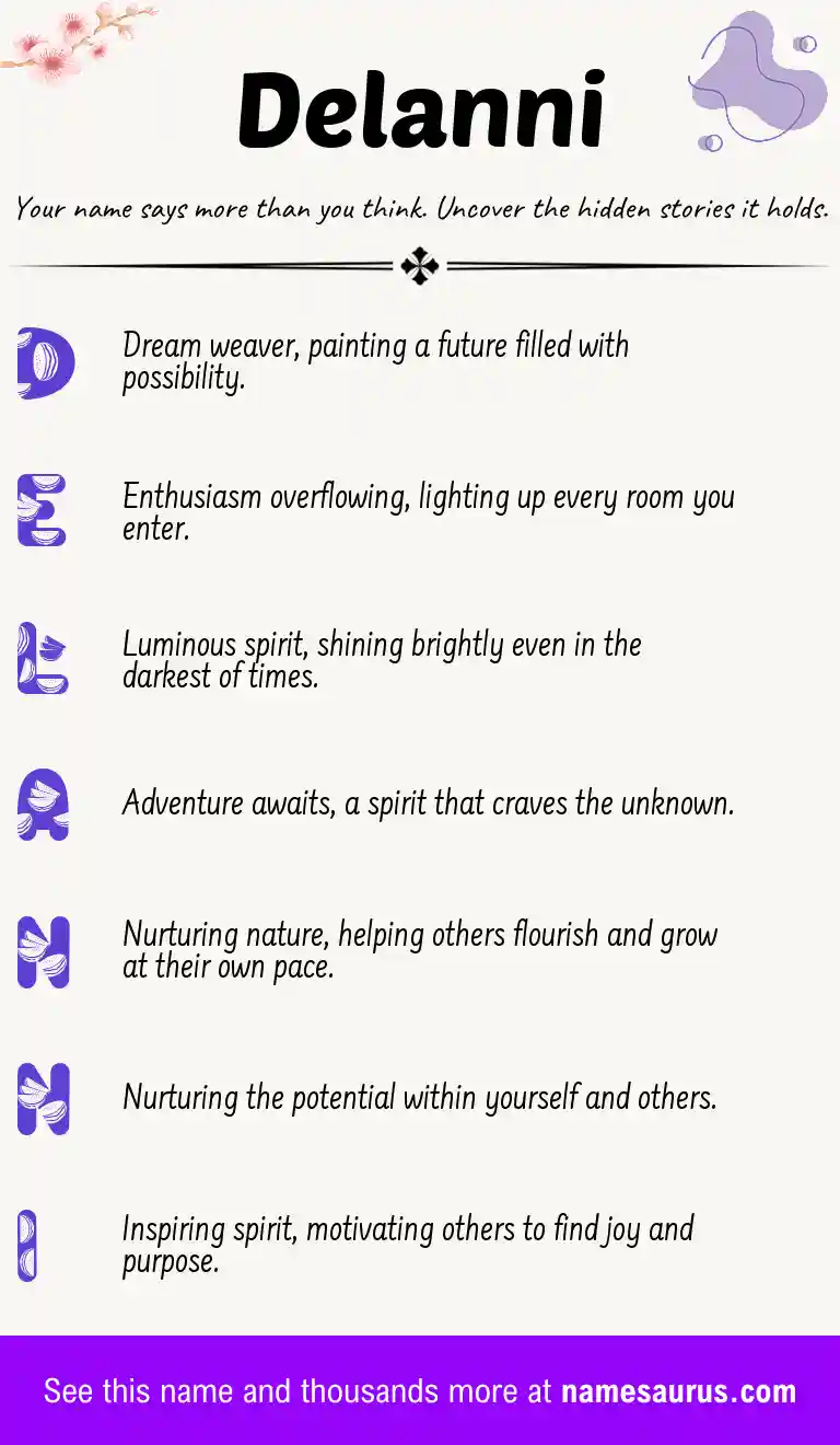 Acrostic poem about Delanni.