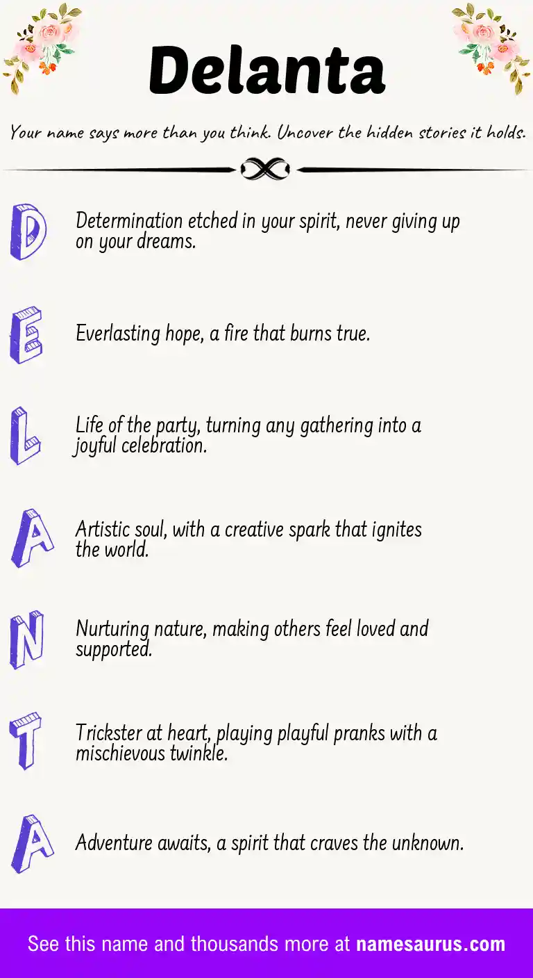 Acrostic poem about Delanta.