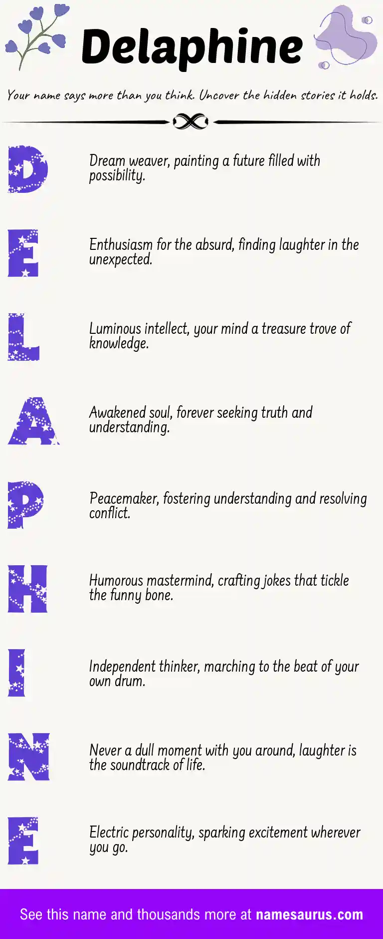 Acrostic poem about Delaphine.