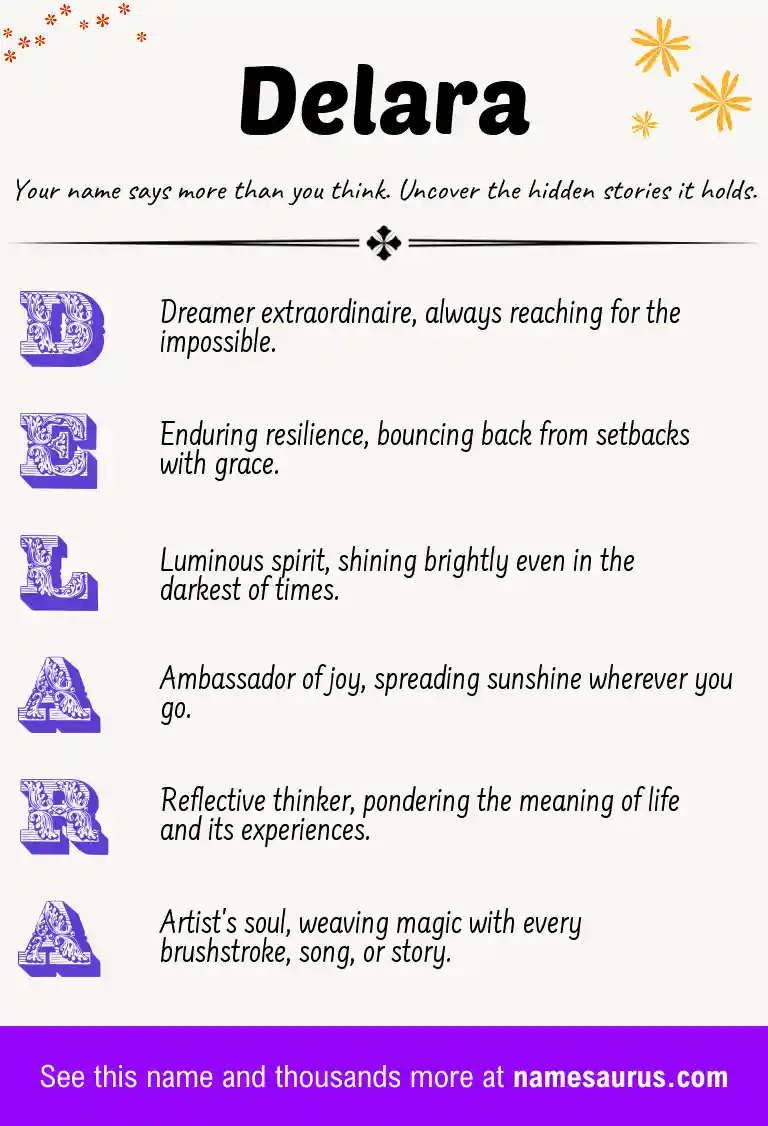 Acrostic poem about Delara.
