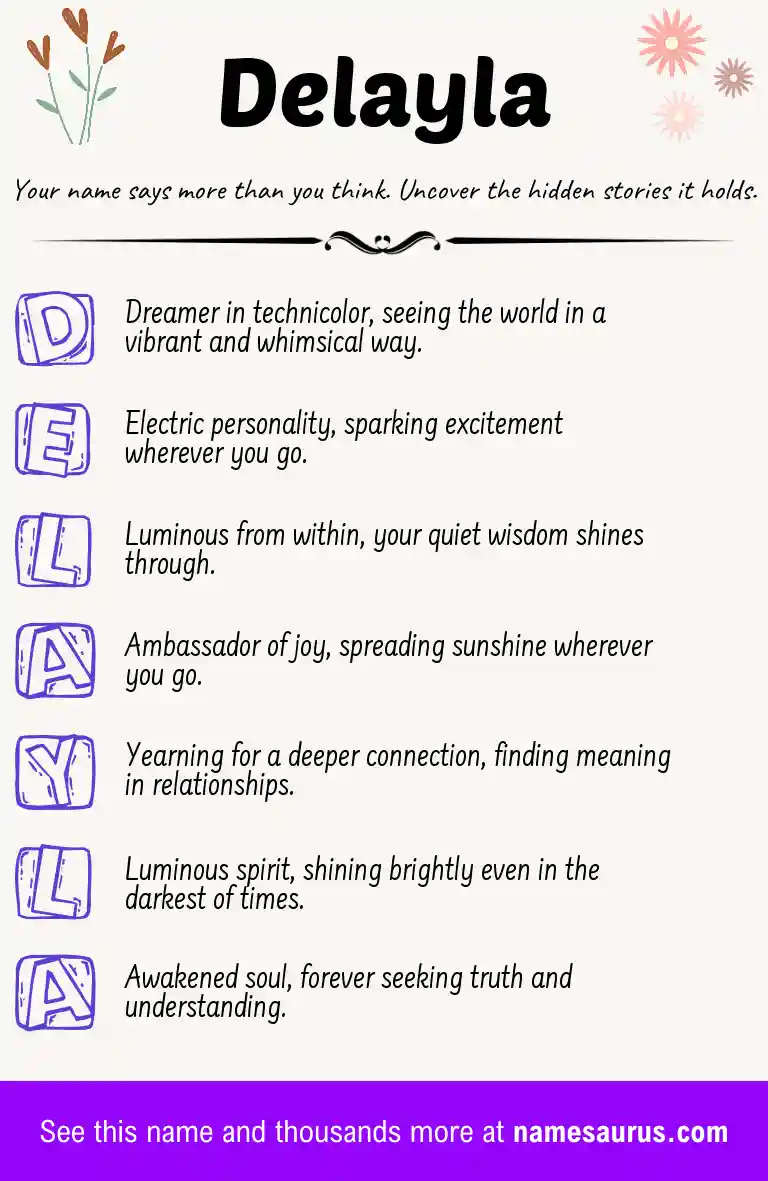 Acrostic poem about Delayla.