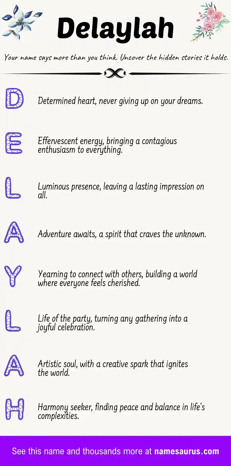 Acrostic poem about Delaylah.