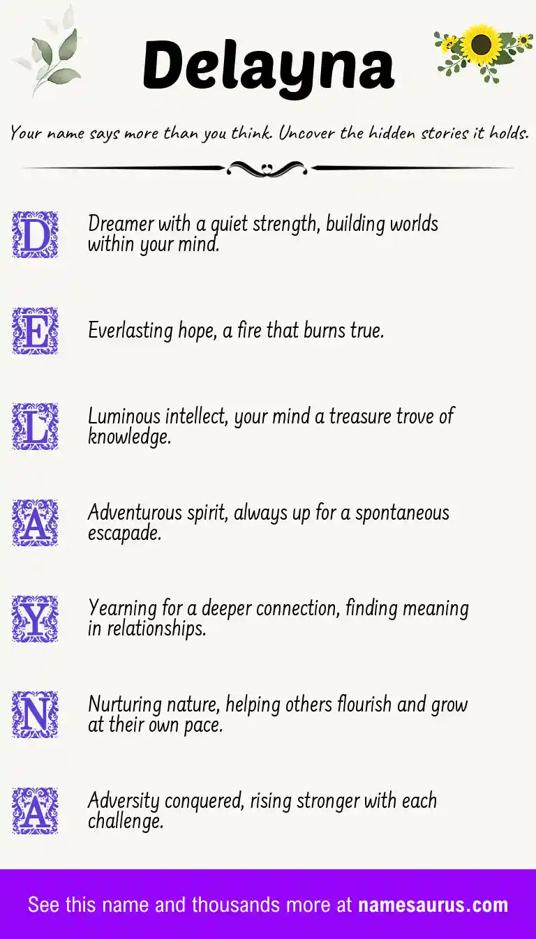 Acrostic poem about Delayna.
