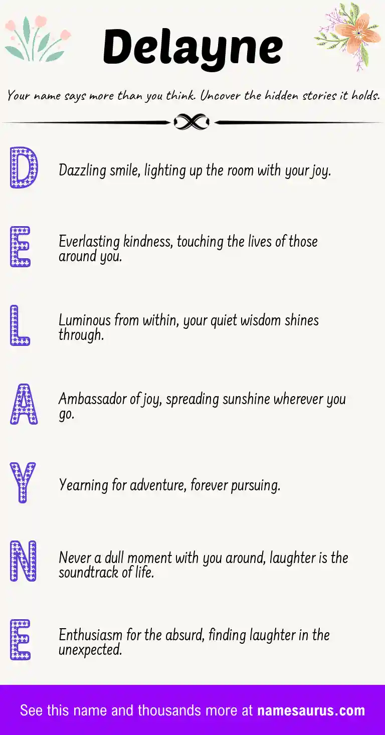 Acrostic poem about Delayne.