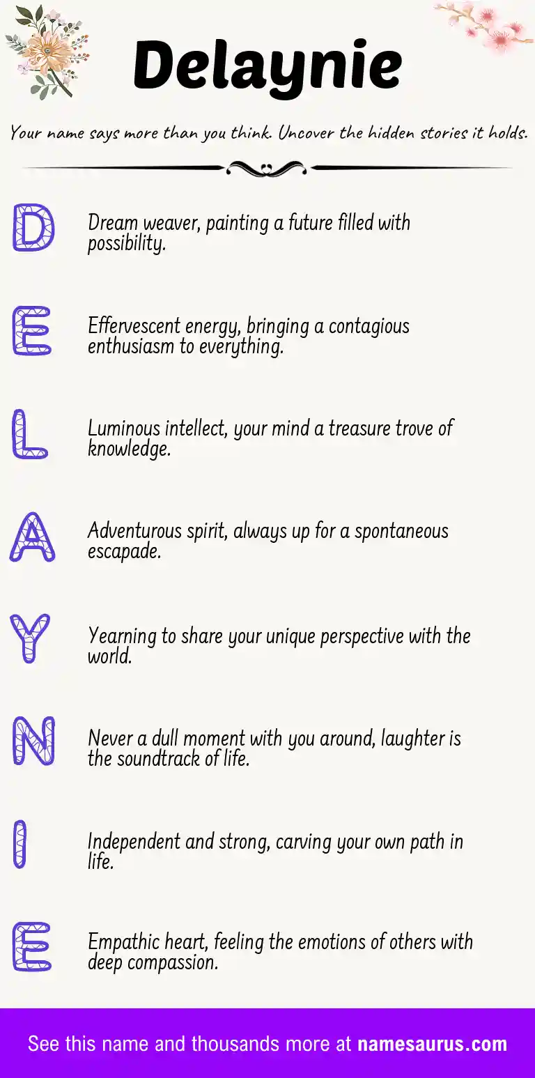 Acrostic poem about Delaynie.