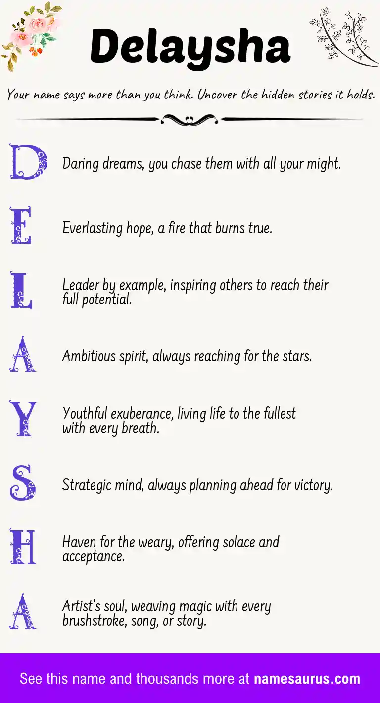 Acrostic poem about Delaysha.