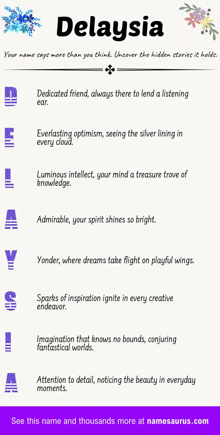 Acrostic poem about Delaysia.