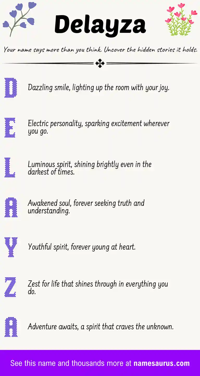 Acrostic poem about Delayza.