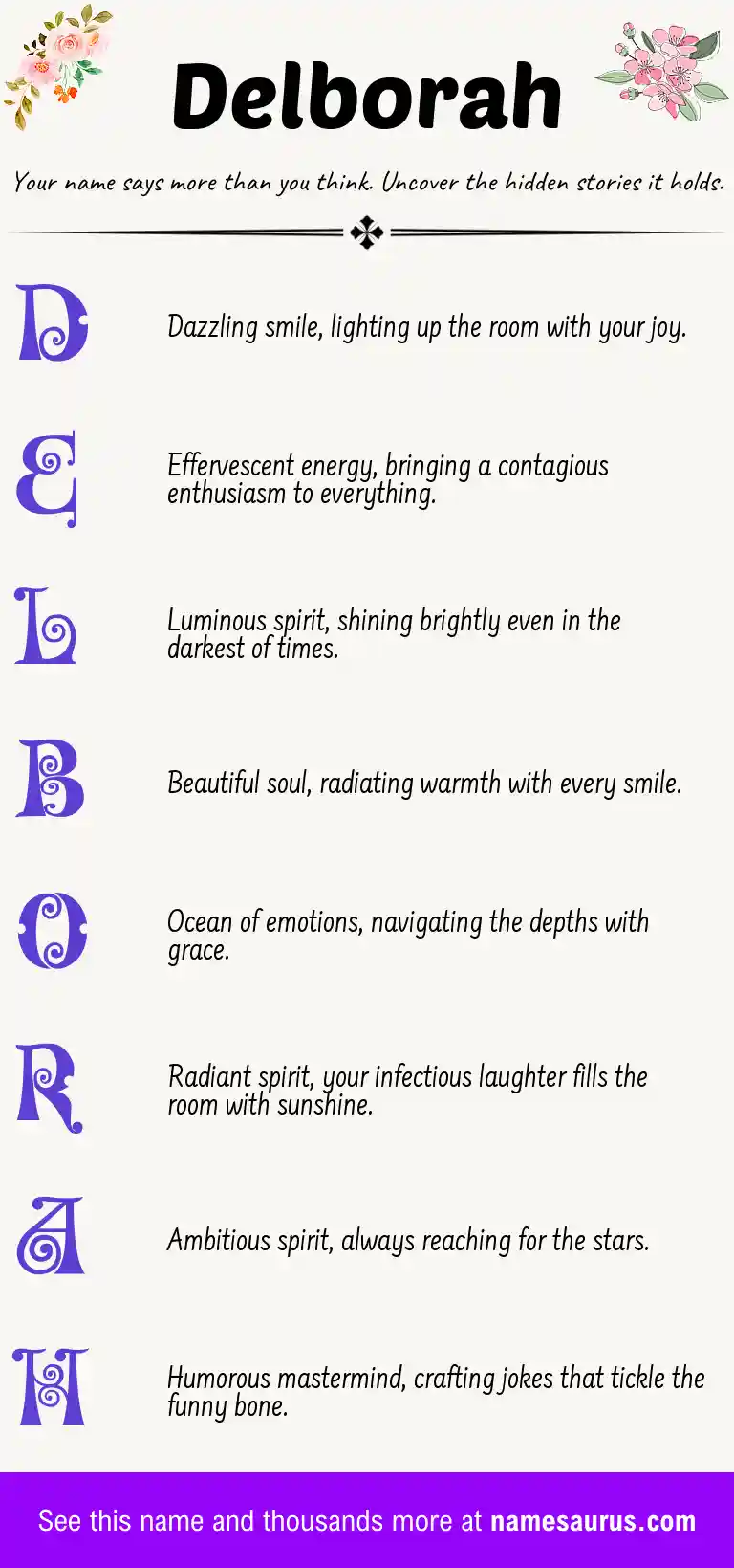 Acrostic poem about Delborah.