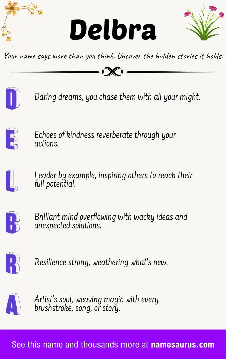Acrostic poem about Delbra.