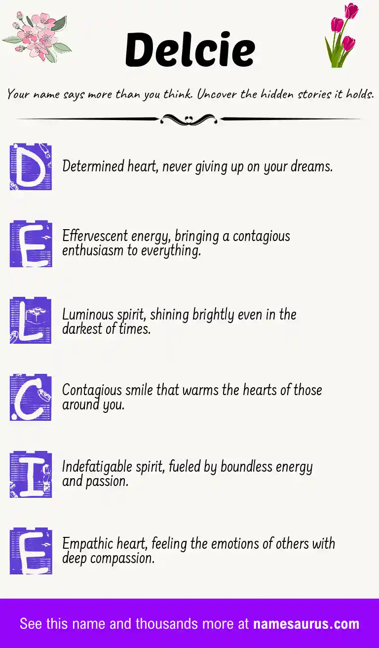 Acrostic poem about Delcie.