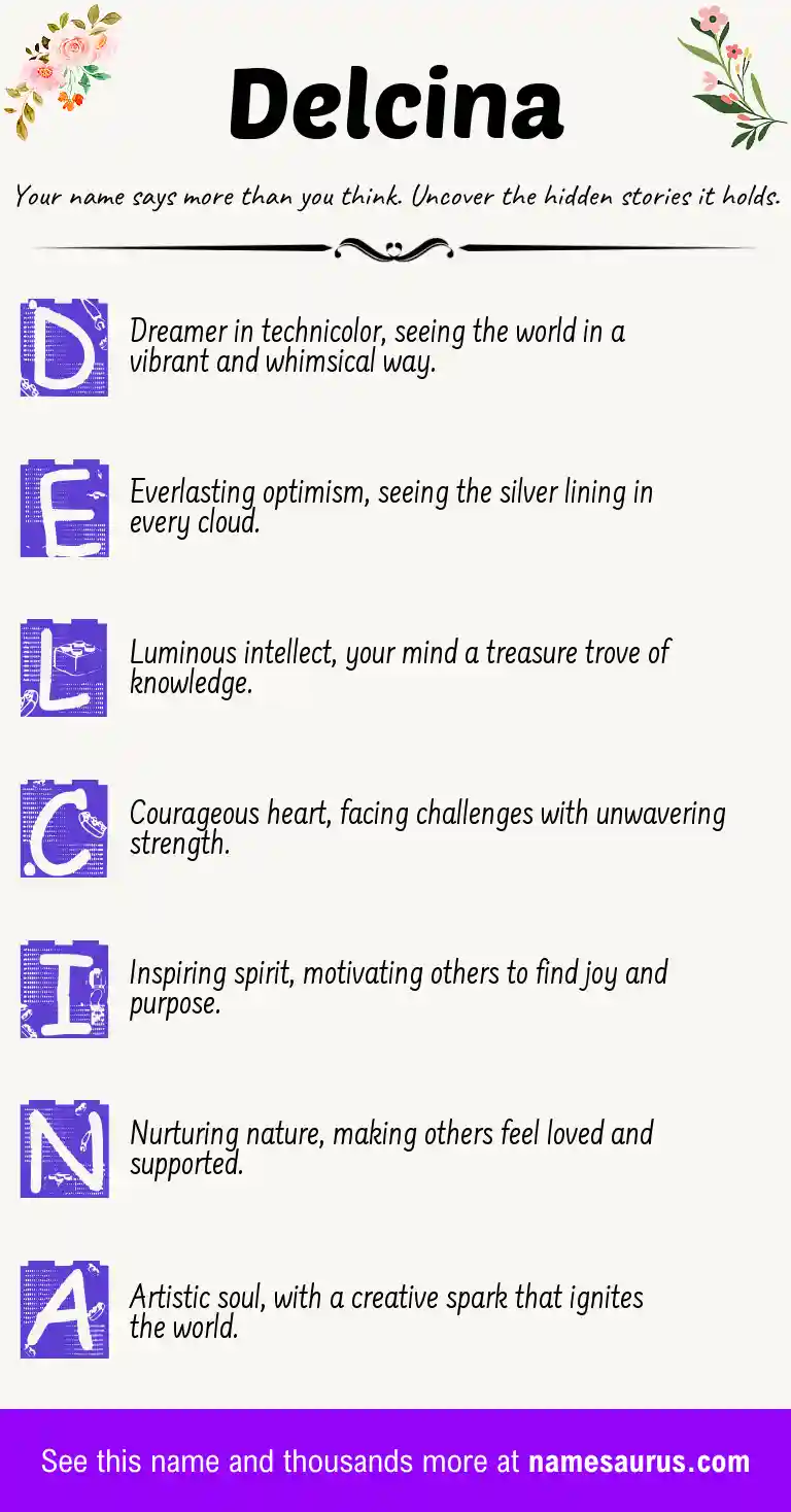Acrostic poem about Delcina.